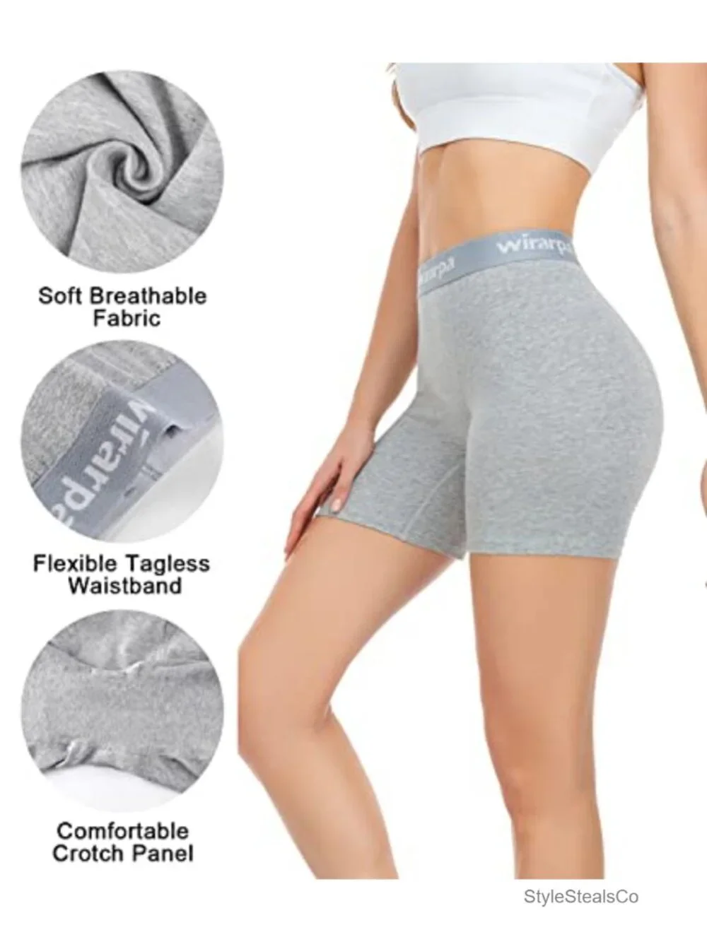 Cotton Boxer Briefs Women Anti Chafing Boy Shorts 5.5